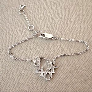 Silver Dior Logo Bracelet